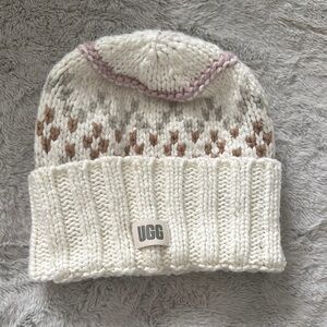 UGG White Knit Beanie